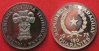 Paraguay PARAGUAY 150 Guaranies 1973 TEOTIHUACAN CULTURE silver RARE!!! # 90661
