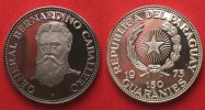 Paraguay PARAGUAY 150 Guaranies 1973 GENERAL BERNARDINO CABALLERO silver RARE!!! # 90665