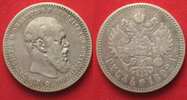 Russland RUSSIA 1 Rouble 1892 ALEXANDER III silver VF # 90672