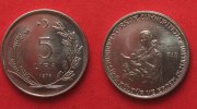 Türkei TURKEY 5 Lira 1976 F.A.O. Mother w. child UNC!!! # 90775