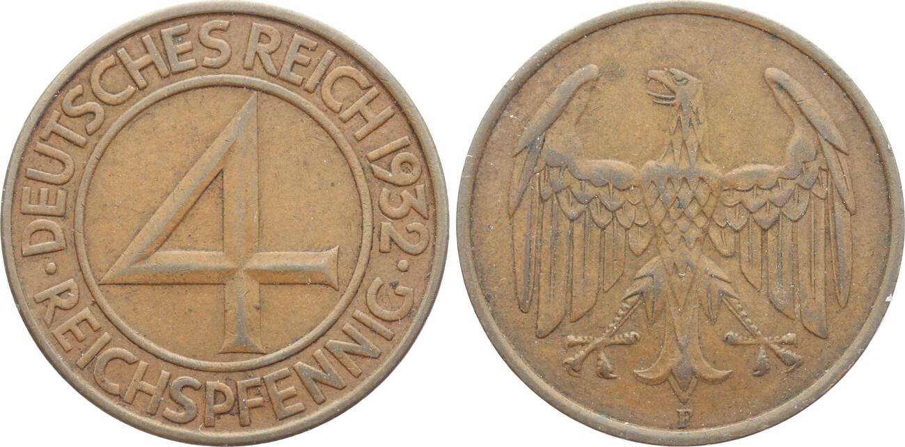 Weimarer Republik Reichspfennig F Vf Ma Shops