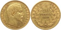Frankreich 20 Francs Gold Napoleon III. 1852-1870.