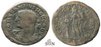 Constantius I. as Caesar Follis - rare bust with club on shoulder - Lugdunum min