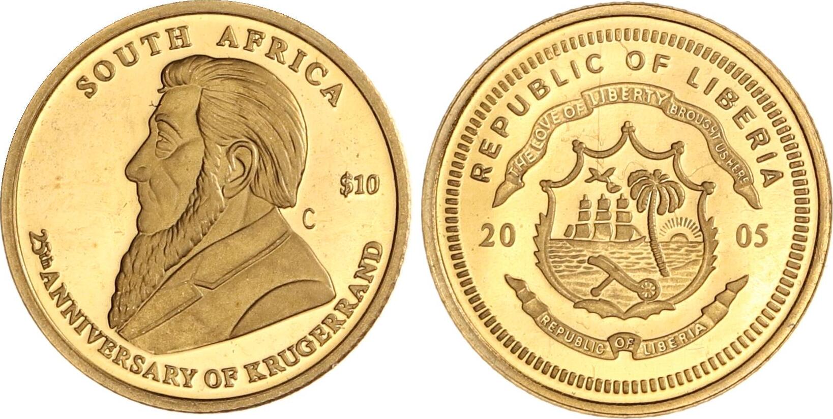 Liberia Dollars Gold Republik Seit Proof Ma Shops