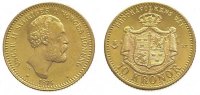 Schweden 10 Kronen Gold Oskar II. 1872-1907.