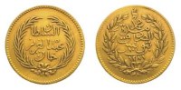 Tunesien 10 Gold Abd al-'Aziz und Muhammad al Sadiq (AH 1277-1293) 1861-1876.