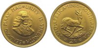 Südafrika 2 Rand Gold Republik nach 1961.