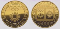 Jugoslawien 5000 Dinara Gold Sozialistische Volksrepublik 1965-1993.