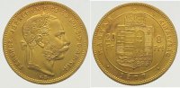 Ungarn 8 Florin (20 Francs) Gold Franz Josef I. 1848-1916.