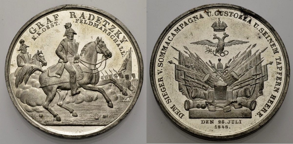 ÖSTERREICH Zinnmedaille 1848 Graf Radetzky EF MA Shops