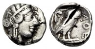 GRIECHISCHE MÜNZEN AR Tetradrachmon ATTIKA: ATHEN