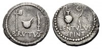 ROM, IMPERATORISCHE PRÄGUNGEN Denar BRUTUS, MIT C. CASSIUS UND LENTULUS SPINTHER