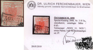 3 Kreuzer Handpapier - Nr.3HIa3 zinnoberrot