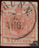 3 Kreuzer Handpapier - Nr.3HIe dunkelkarminrot