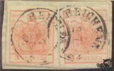 3 Kreuzer Maschinenpapier - Nr.3MIIIa tomatenrot