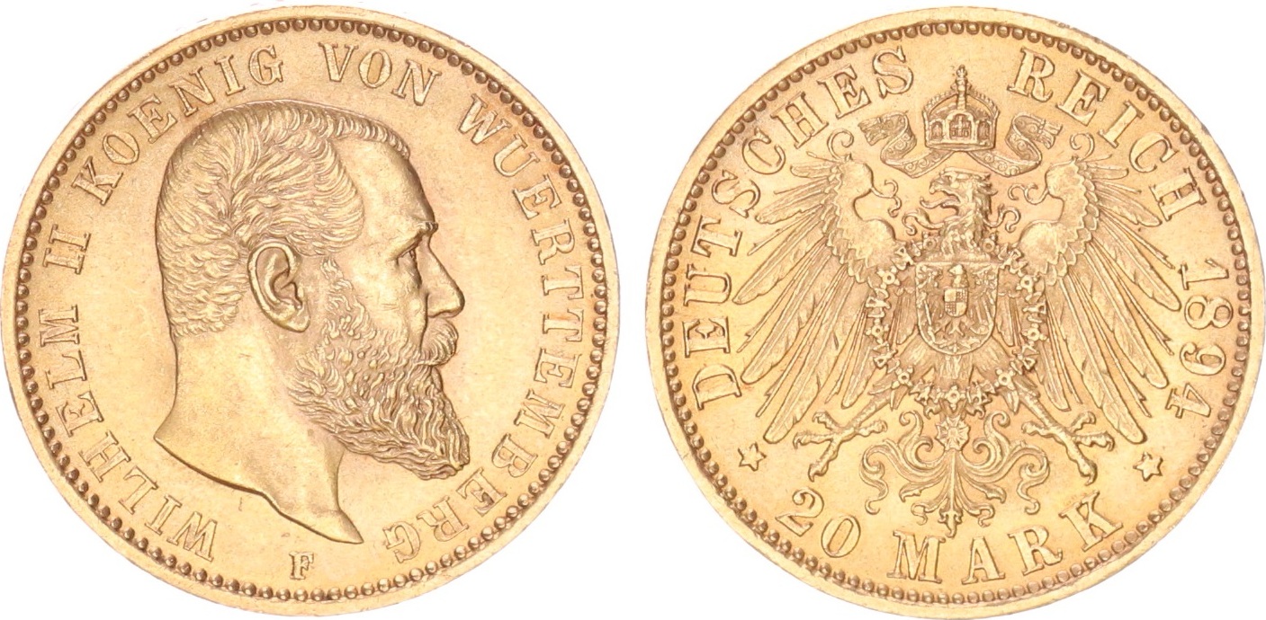 W Rttemberg Mark K Nig Wilhelm Ii Unc Ma Shops