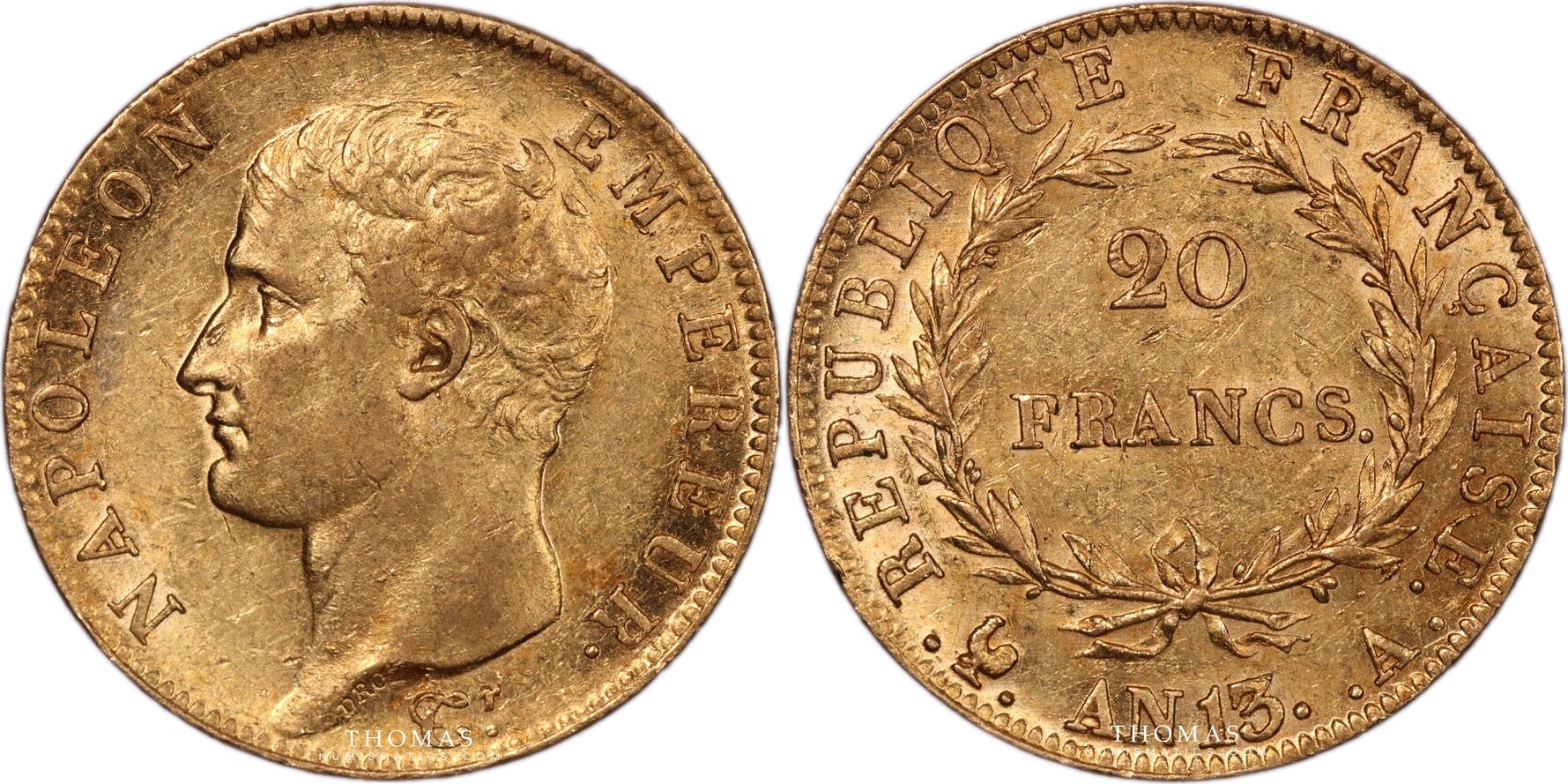 France Napoleon I Napol On I Gold Francs Or T Te Nue An A