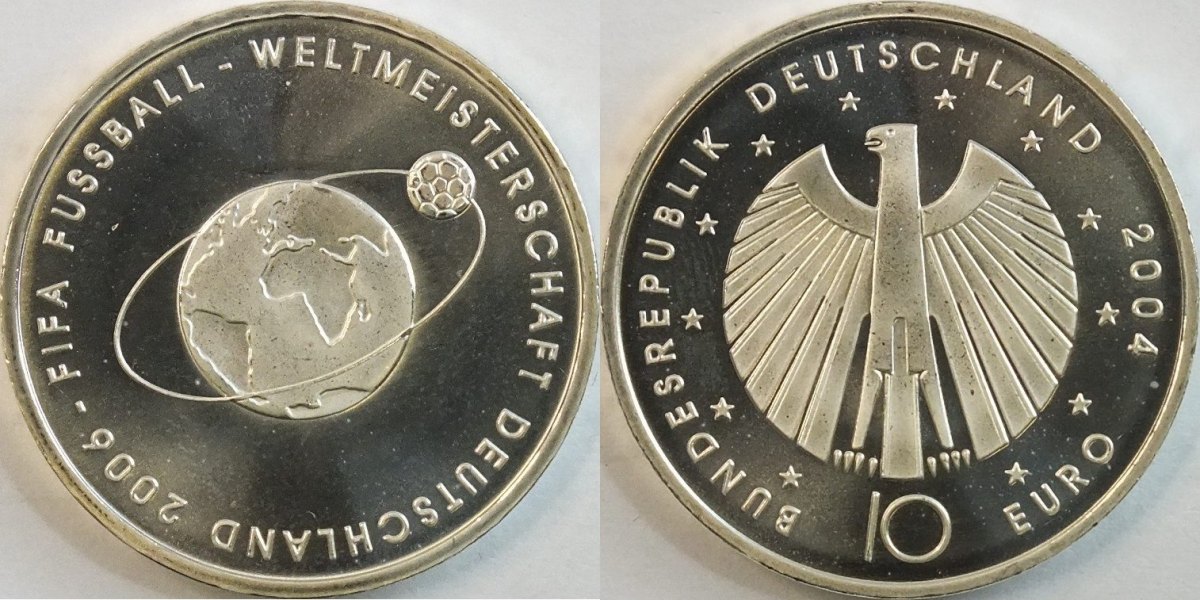 10 euro 2004 brd fussball wm unc