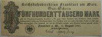 Reichsbahn Frankfurt 500000 Mark