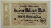 Deutschland 100 Millionen Mark Reichsbahn Berlin