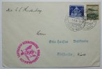 DR - Zeppelinpost Olympiafahrt Brief Auslieferung Rhein Main Flughafen mit Zeppelin Marke