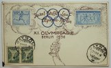 Deutsches Reich Ganzsache Olympiade Berlin 1936 mit griechischer Zusatzfrankatur