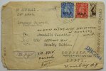 Brit Mil. Post im Kriege 3 Farben Frankatur a. Zensur Flugbrief aus Eritrea nach Bombay