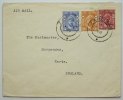 Sansibar Michel 180,182,184, 3 Farben Frankatur auf Prachtbrief nach England