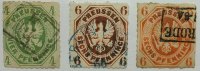 Preussen Michel Nr. 14, und 15 sowie 15 mit Farbveränderung