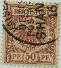 Deutsche Post in China Vorläufer 1 Pf 50Pf lilabraun -Kaiserlich Deutsche Postagentur Shanghai-