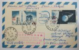 Reunion Michel Nr. 445 - 46 Erdsatellit 3er Streifen auf Kab. Karte zum