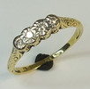 Ring Antik Diamantring Art Deco .585 Gelbgold Diamanten Altschliff