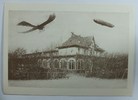 Deutsches Reich Luftschiff Postkarte mit zus. Lufthansa Flugpost Stempel