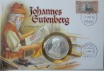 BRD Numisbrief Johannes Gutenberg mit Silbermed. 1 Unze Silber