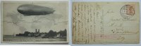 Deutsches Reich Zeppelinpost Postkarte vom Luftschiff Graf Zeppelin bei der Landung in Friedrichshafen