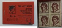 Schweiz Markenheftchen Schweiz Mi Nr. -40 MH Pro Juventute, vorderer Deckel mit Tinte beschriftet