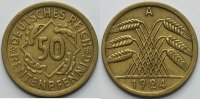 Weimarer Republik 50 Rentenpfennig Kursmünze