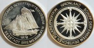 Deutschland Grönland Schiff der 1. deutschen Polarexp. Silbermed.