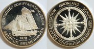 Deutschland Grönland Schiff der 1. deutschen Polarexp. Silbermed.