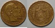 Belgien 20 Francs Gold Typ A Inschrift lesbar bei liegendem Portrait