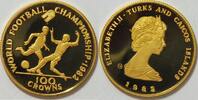 Turks & Caicos Inseln 100 Crown Gold World football champienship