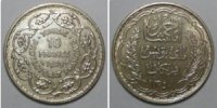 Tunesien 10 FF 1939  vz Kursm&uuml;nze 30,00 EUR incl. VAT.,  +  shipping