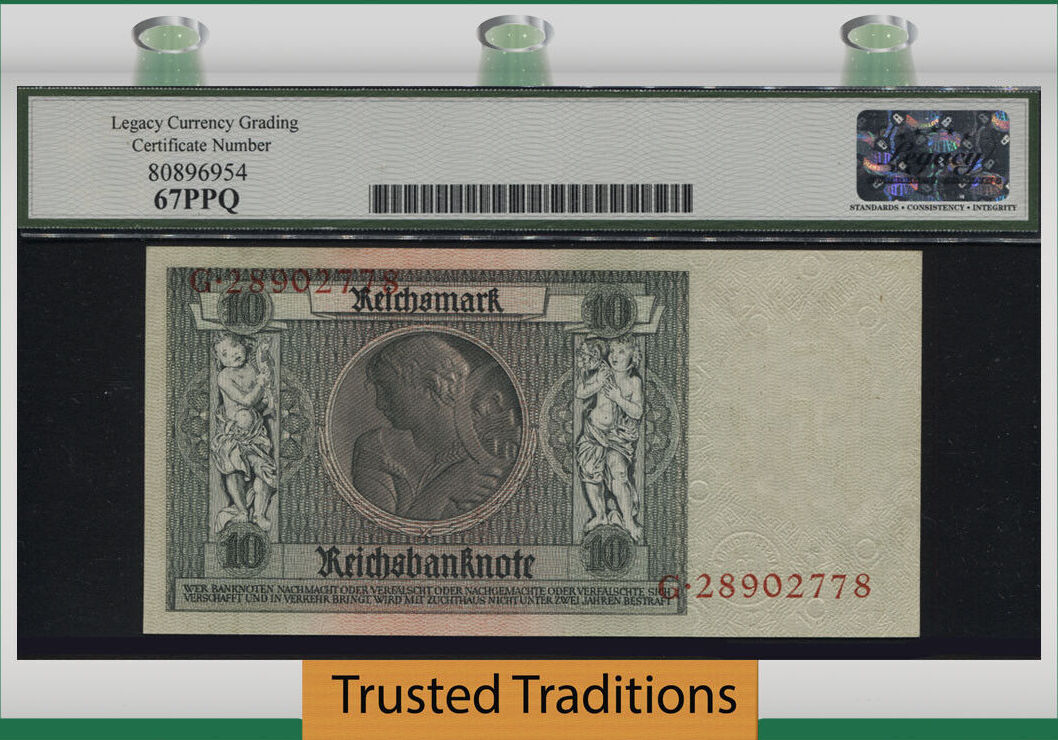 Welt Banknoten Reichsmark Tt Pk A Germany Reichsbanknote Lcg