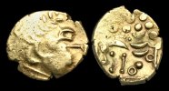 BRITISH CELTIC TRINOVANTES CE-BQBJ - CELTIC TRINOVANTES WALDINGFIELD Gold Stater, c65-60BC, EXTREMELY RARE