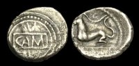 CELITC BRITAIN CE-FKKW - CELTIC CATUVELLAUNI CUNOBELIN 'Crouched dog!' Silver Unit, c20-43AD.
