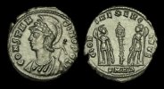 ROMAN IMPERIAL AE4 LT-UFKT - CONSTANTINOPLE + EMPEROR Issue, AE4, ca.336-7AD. VERY-RARE