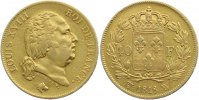 Frankreich 40 Francs Gold Ludwig XVIII. 1814, 1815-1824.