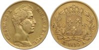 Frankreich 40 Francs Gold Charles X. 1824-1830.