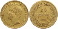 Frankreich 20 Francs Gold Louis Philippe I. 1830-1848.