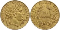 Frankreich 20 Francs Gold Zweite Republik 1848-1852.